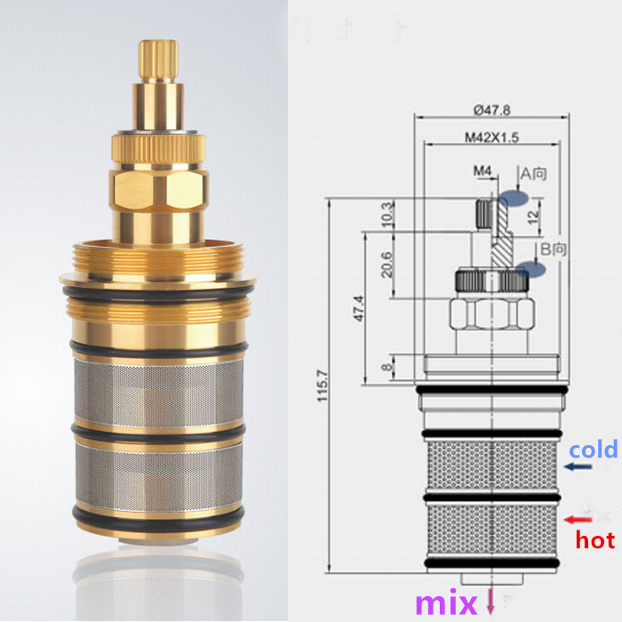 Pirinç banyo duş termostatik k - Shower Valve Cartridge incelemesi ve fiyatı